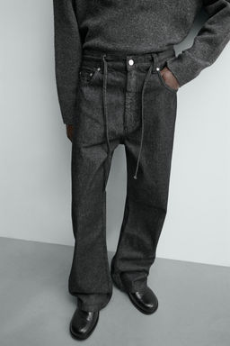 JEANS RELAXED FLARE FIT / Negro - Zara фото 5