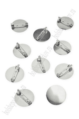 Заготовка для брошек 2,5 см (100 шт) SF-7869, серебро