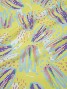 Штапель Яркая фантазия цв.лимонный, ш.1.45м, вискоза-100%, 105гр/м.кв - Купава фото 17