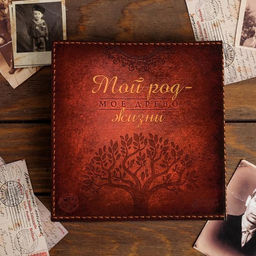 Родословная книга «Наша семья», с деревянным элементом, 84 страницы, 24.5×23×4 см