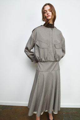 ZW COLLECTION CHECK BOMBER JACKET - Zara фото 2