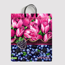 Цена за 5 шт. Пакет «Ягоды в цветах», полиэтиленовый с пластиковой ручкой, 38×44 см, 90 мкм