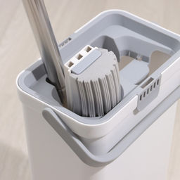 Швабра с отжимом и ведром Raccoon, швабра 32×5×132 см, ведро для полоскания и отжима 14 л