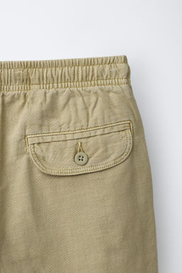 PANTAL?N FLUIDO ALGOD?N / Khaki - Zara фото 4