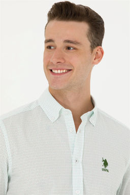 U. S. Polo Assn / Мужская зеленая рубашка с длинным рукавом - U.s. polo assn фото 9