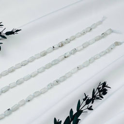 Бусины для украшений из Лунного камня с вкл. Турмалина 40 см