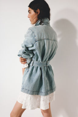 Chaqueta denim con cintur?n de anudar - H&m фото 6