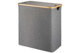 Корзина для белья 54*33*59 см 105 л с 2 отделениями и с 2 крышками, серая - Elan gallery фото 3