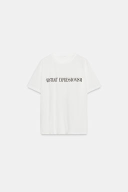 CAMISETA OVERSIZE TEXTO / Blanco roto - Zara фото 6
