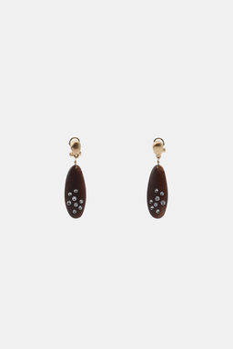 WOOD-EFFECT GLITTER EARRINGS - Zara фото 5