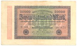 Банкнота 20000 марок 1923 года Германия