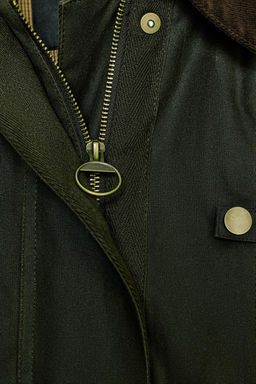 ZW COLLECTION CONTRAST COLLAR WAXED JACKET - Zara фото 12