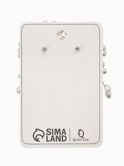 Серьги жемчуг «Россыпь в цветке», белые в золоте