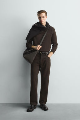 WAXED FINISH STRAIGHT-LEG JEANS