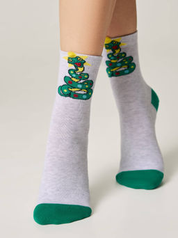 Цена за 2 пары. Носки новогодние светло-серый - Conte elegant фото 2