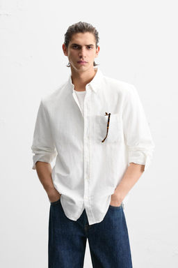 COTTON - LINEN SHIRT - Zara фото 10