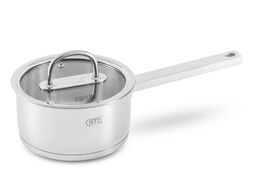 2696 GIPFEL Ковш CAPELLA 1,4л/16х8см, нержавеющая сталь 18/10, стеклянная крышка. Толщина: 0,6 мм