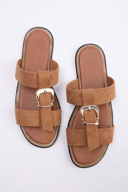 Taba Suet Kad?n Cift Bantl? Terlik TAKSS26TE00015