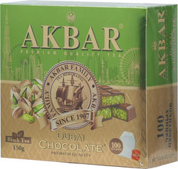 AKBAR. Черный. Дубайский шоколад карт.упаковка, 100 пак.