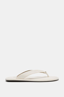 SANDALIA PLANA PIEL / Blanco - Zara фото 2