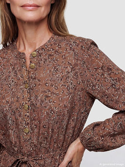 Bisiklet Yaka Desenli F?rf?rl? Elbise