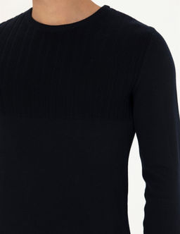 Lacivert Slim Fit Bisiklet Yaka Triko Kazak - Pierre cardin фото 7
