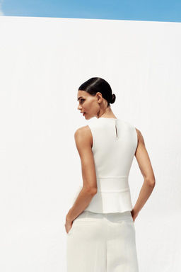 KNIT PEPLUM TOP WITH TIES - Zara фото 14