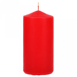 Свеча "Столбик" д6см, h12см, красный, парафин, время горения 24ч, 270гр (Россия)