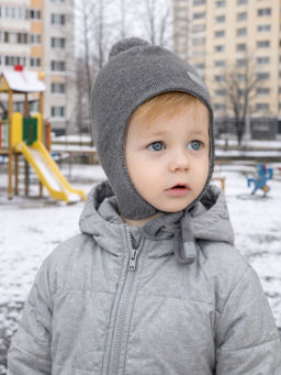 Шапка вязаная меланж