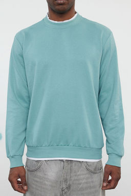TRENDYOL MAN Mavi Regular/Normal Kesim Sweatshirt TMNAW22SW0658 - Trendyolmilla фото 4