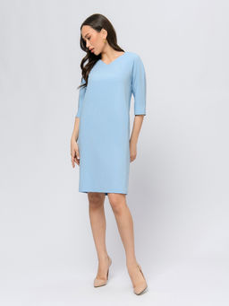 Платье голубого цвета с рукавами 3/4 - 1001dress фото 2