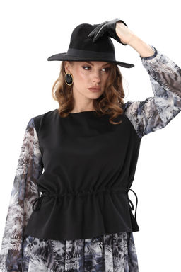 Платье NIKVA н740-19 чёрный и серая абстракция фото 7