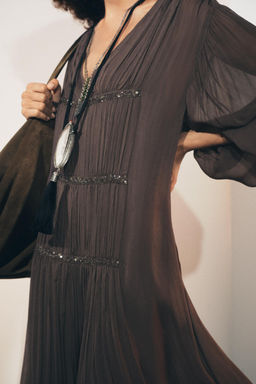 EMBROIDERED BEADED DRESS ZW COLLECTION - Zara фото 4