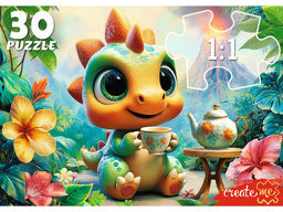 Puzzle 30 элементов "Динозаврик с чаем" (ПУ30-3178) крупные детали
