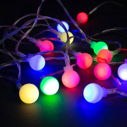 Гирлянда Нить 3 м с насадками Шарики, IP20, прозрачная нить, 20 LED, свечение мульти (RG/RB), мигание, USB - Luazon lighting фото 3