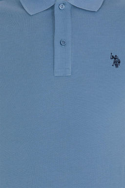 Мужская базовая футболка с воротником поло цвета индиго - U.s. polo assn фото 12