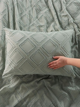Постельное бельё LoveLife Tufting дуэт Ромб 143*215см-2шт,230*240см,50*70см-2шт, цвет зеленый, 110 г/м2 фото 3