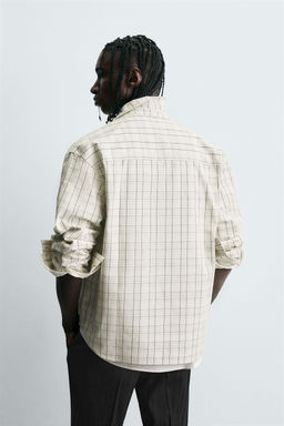TEXTURED CHECK OVERSHIRT - Zara фото 4