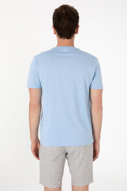 Erkek Regular Fit Bisiklet Yaka A__k Mavi Basic Ti__rt Sepette S_rpriz _ndirim - U.s. polo assn фото 12