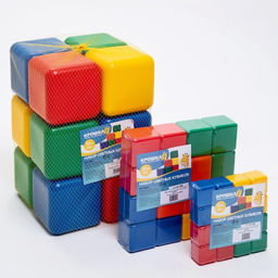 Кубики детские, пластиковые, цветные, 16 штук, 4 × 4 см