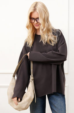 Женский лонгслив оверсайз из футера двухнитки Happyfox - Happy fox фото 7