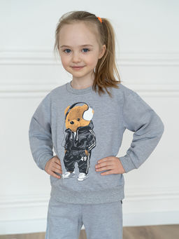 Костюм детский меланж тедди в наушниках 7045г (116, 60)