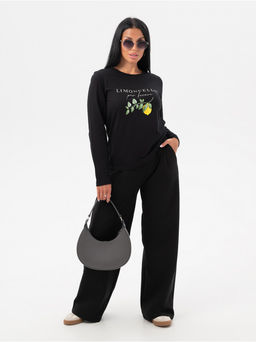 Лонгслив Лимон женский черный - София фото 2