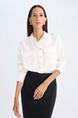 Regular Fit Dokulu Uzun Kollu Gomlek - Defacto фото 2