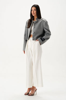 Жакет Annete А5424 из ворсистой ткани серый  фото 2