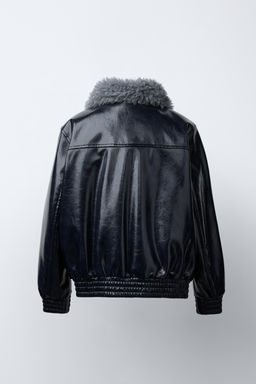 BOMBER JACKET WITH FAUX FUR COLLAR - Zara фото 4