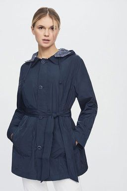 Куртка женская двусторонняя LS-904017-DN, 
темно-синий/принт геометрия