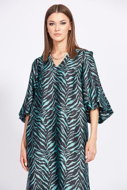 Платье 2286 изумруд с рисунком