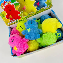 Мишка антистресс на резинке MY LOVELY ZOO 12 шт. в уп (арт. 2024-752)