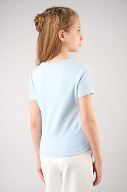 Футболка для девочки в рубчик из рибаны Happyfox